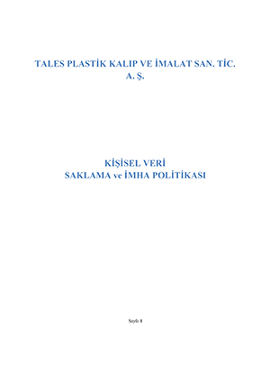 imha saklama politikası